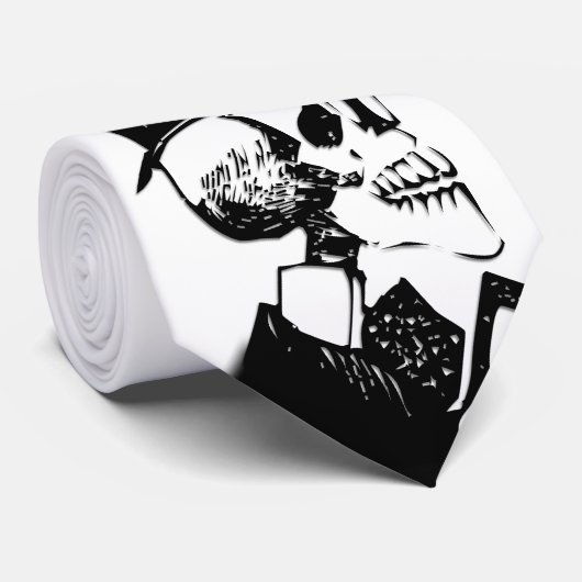 Preacher Skeleton Necktie Stropdas (Opgerold)