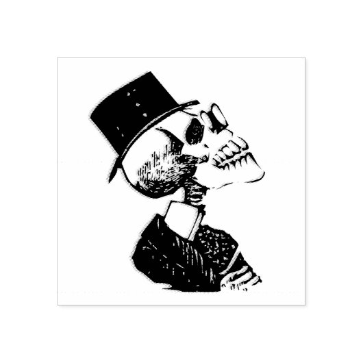 Preacher Skeleton Rubberstempel (Afrduk)