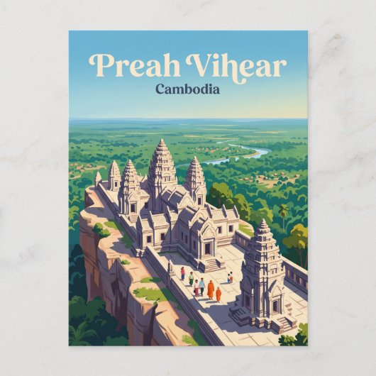 Preah Vihear Tempel Cambodja Briefkaart (Voorkant)