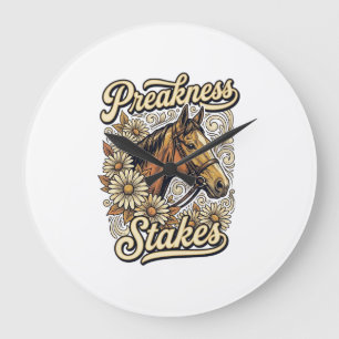 Preakness Stakes Vintage Paard Bloem Race Design Grote Klok
