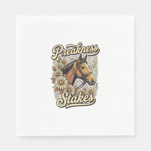 Preakness Stakes Vintage Paard Bloem Race Design Servet