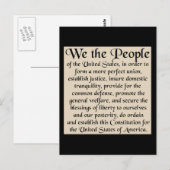 Preambule bij de Grondwet van de Verenigde Staten Briefkaart (Voorkant / Achterkant)