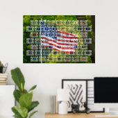 Preambule Perfection - Amerikaanse grondwet Poster (Thuiskantoor)