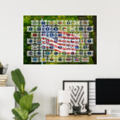 Preambule Perfection - Amerikaanse grondwet Poster (Thuiskantoor)