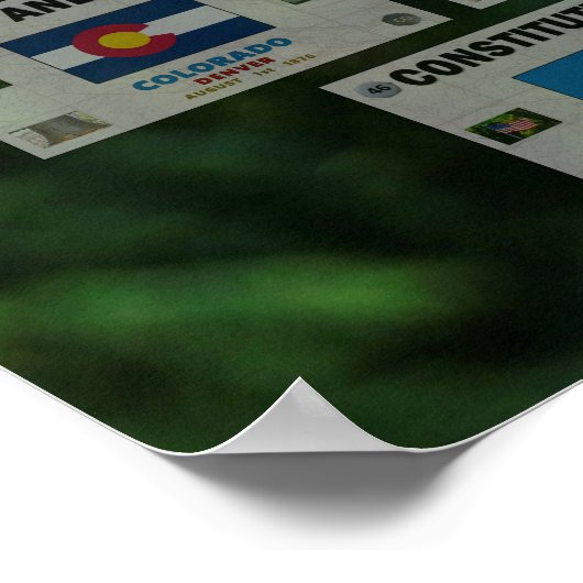 Preambule Perfection Flag - Amerikaans Constitutie Poster (Hoek)