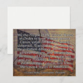 Preambule van de Amerikaanse Grondwet op getexture Briefkaart (Voorkant / Achterkant)