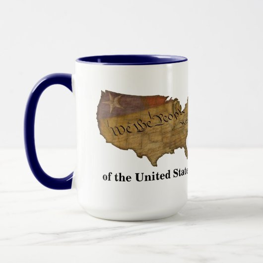Preambule van de grondwet van de Verenigde Staten Mok (Links)