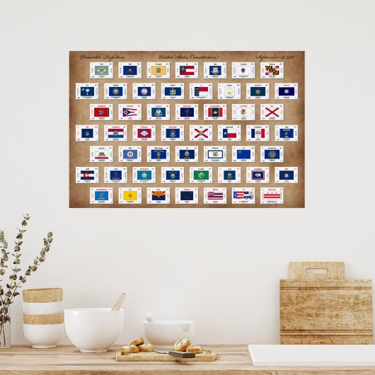 Preambule van de grondwet van de Verenigde Staten Poster (Keuken)