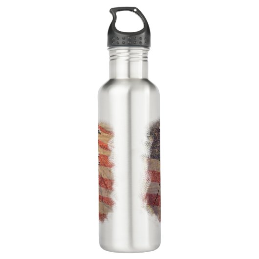 Preambule van de grondwet van de VS Over Textured Waterfles (Achterkant)