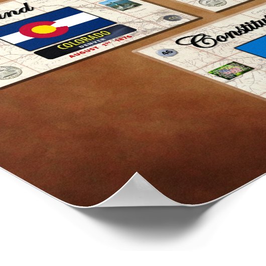 Preambule van het Amerikaanse Constitutie Poster (Hoek)