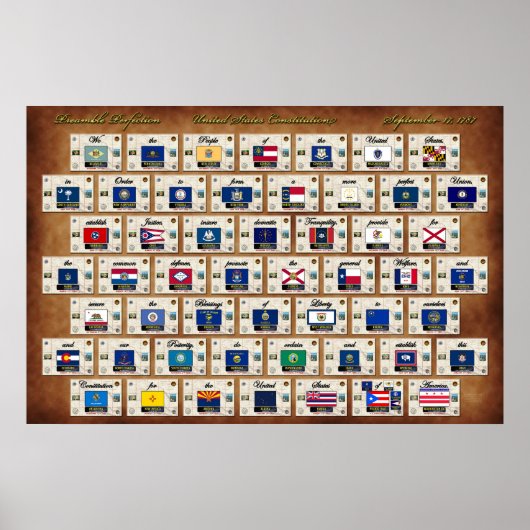 Preambule van het Amerikaanse Constitutie Poster (Voorkant)