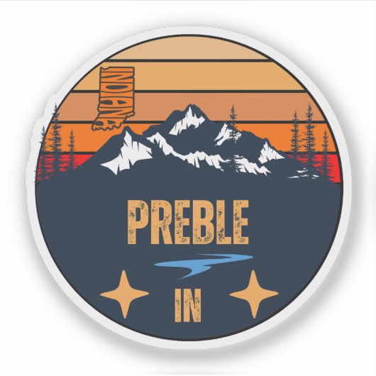 Preble, Indiana Sticker (Voorkant)
