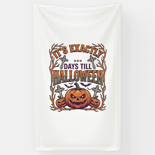 Precies dagen tot Halloween Jack Lantern Vleermuiz Spandoek (Verticaal)