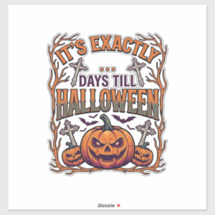 Precies Dagen Tot Halloween Jack Lantern Vleermuiz Sticker