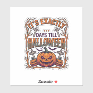 Precies Dagen Tot Halloween Jack Lantern Vleermuiz Sticker