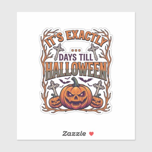 Precies Dagen Tot Halloween Jack Lantern Vleermuiz Sticker (Vel)