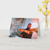 Precies op Time Pocket Drummer Percussion Birthday Kaart (Gele Bloem)