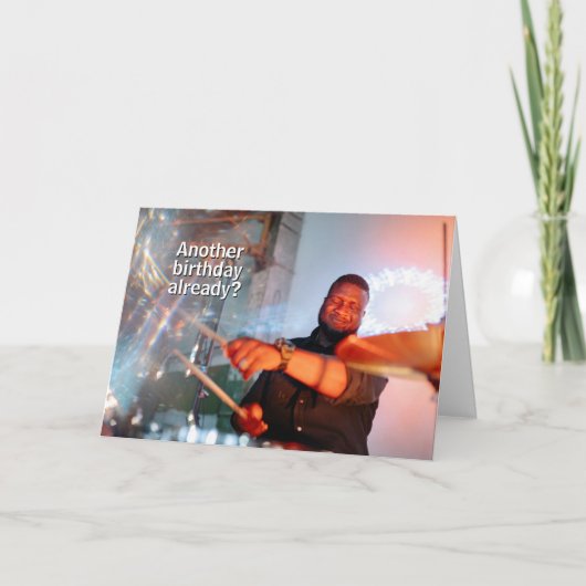 Precies op Time Pocket Drummer Percussion Birthday Kaart (Voorkant)