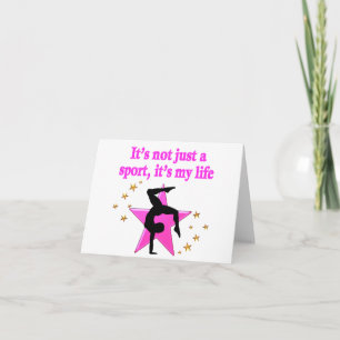 PRECIES PINK STAR GYMNASTICS INSPIREREND QUOTE KAART