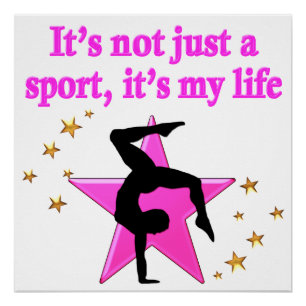 PRECIES PINK STAR GYMNASTICS INSPIREREND QUOTE POSTER