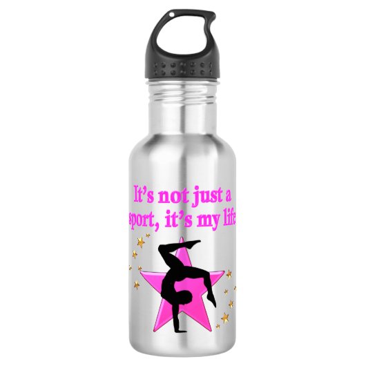 PRECIES PINK STAR GYMNASTICS INSPIREREND QUOTE WATERFLES  (Voorkant)
