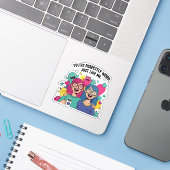 Precies raar, net als mij, beste vriendinnen sticker (Laptop met iPhone)