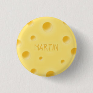 Precies Te Kaasachtig! Zwitserse Kaas Gepersonalis Ronde Button 3,2 Cm