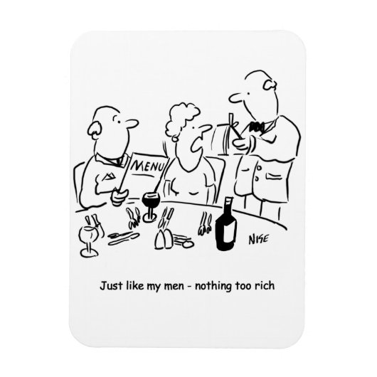 Precies zoals mijn mannen. Niets te vet. Grappig Magneet (Verticaal)