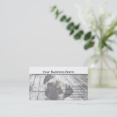 Precieuze puppy in zwart-wit visitekaartje (Staand voorkant)