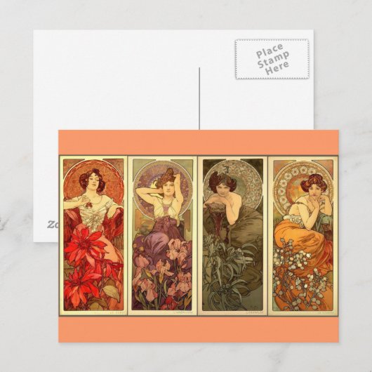 Precieuze Stenen - Art nouveau Briefkaart (Voorkant / Achterkant)