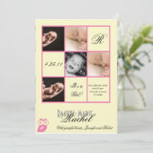 Precieuze vierkantjes in Roze Foto-aankondiging Aankondiging (Staand voorkant)