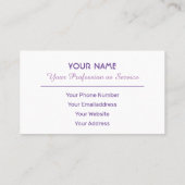 Precious amethyst gem business card visitekaartje (Achterkant)