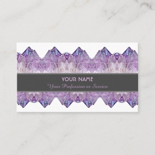 Precious amethyst gem business card visitekaartje (Voorkant)