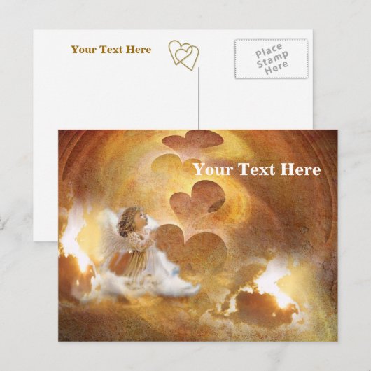 PRECIOUS ANGEL & GOLD HEART VALENTIJN.DESIGN FEESTDAGENKAART (Voorkant / Achterkant)