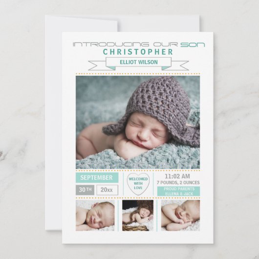 Precious Arrival Foto geboortedatum Aankondiging (Voorkant)