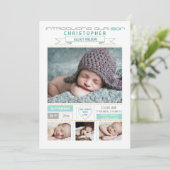 Precious Arrival Foto geboortedatum Aankondiging (Staand voorkant)