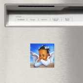 Precious Baby Angel African American Cherub Magneet (Insitu (Vaatwasser))