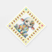 Precious Baby Animals Thema - Uitnodiging Servet (Hoek)