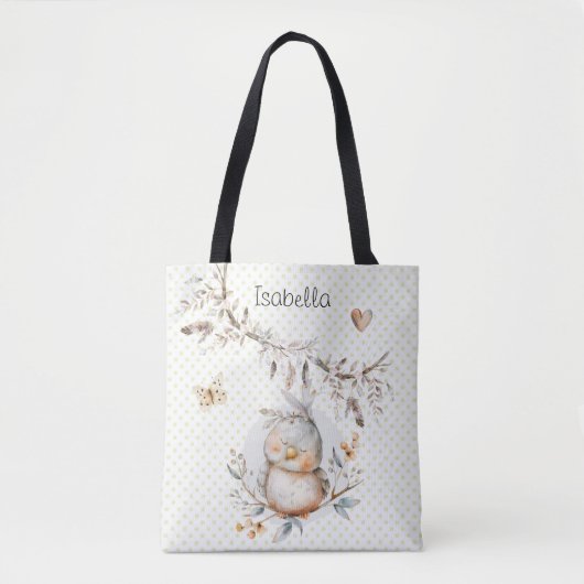 Precious Baby Bird Waterverf Tote Bag (Voorkant)