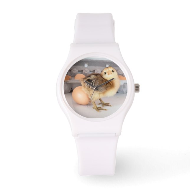 Precious Baby Chick and Egg Carton Horloge (Voorkant)