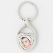 Precious Baby Girl Silver Heart Keychain (Voorkant)