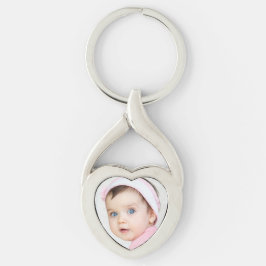 Precious Baby Girl Silver Heart Keychain