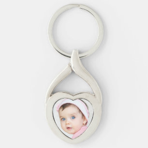 Precious Baby Girl Silver Heart Keychain