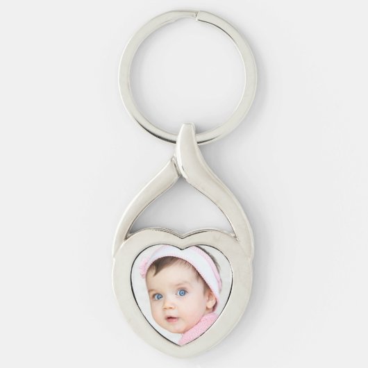 Precious Baby Girl Silver Heart Keychain (Voorkant)