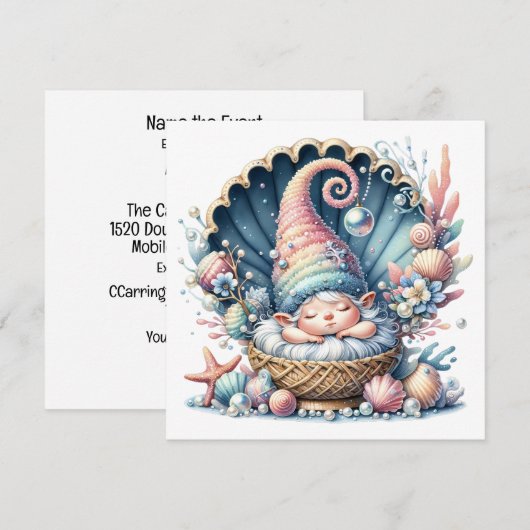 Precious Baby Theme - Uitnodiging (Voorkant / Achterkant)