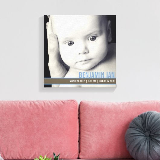 Precious Band Nursery Canvas Art - Blauw (Insitu (Woonkamer))