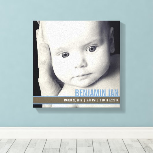 Precious Band Nursery Canvas Art - Blauw (Insitu (Houten vloer))