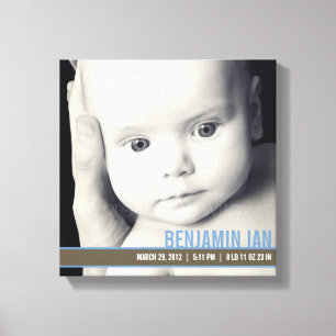 Precious Band Nursery Canvas Art - Blauw Afdruk