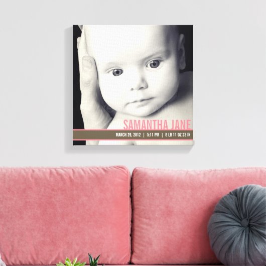 Precious Band Nursery Canvas Art - Roze (Insitu (Woonkamer))