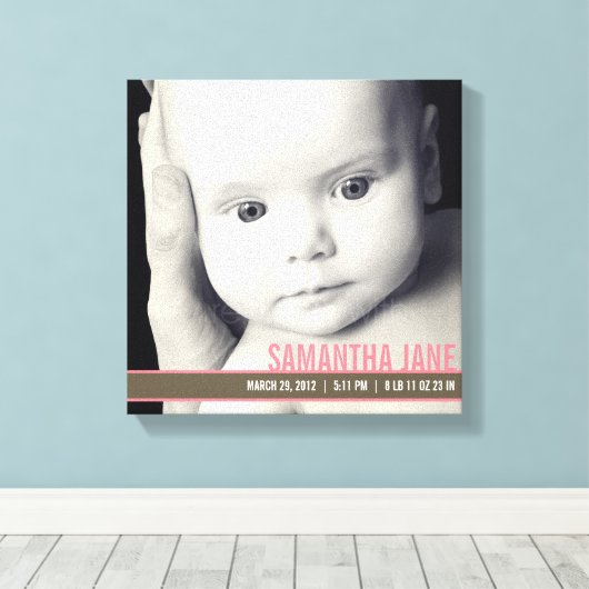 Precious Band Nursery Canvas Art - Roze (Insitu (Houten vloer))